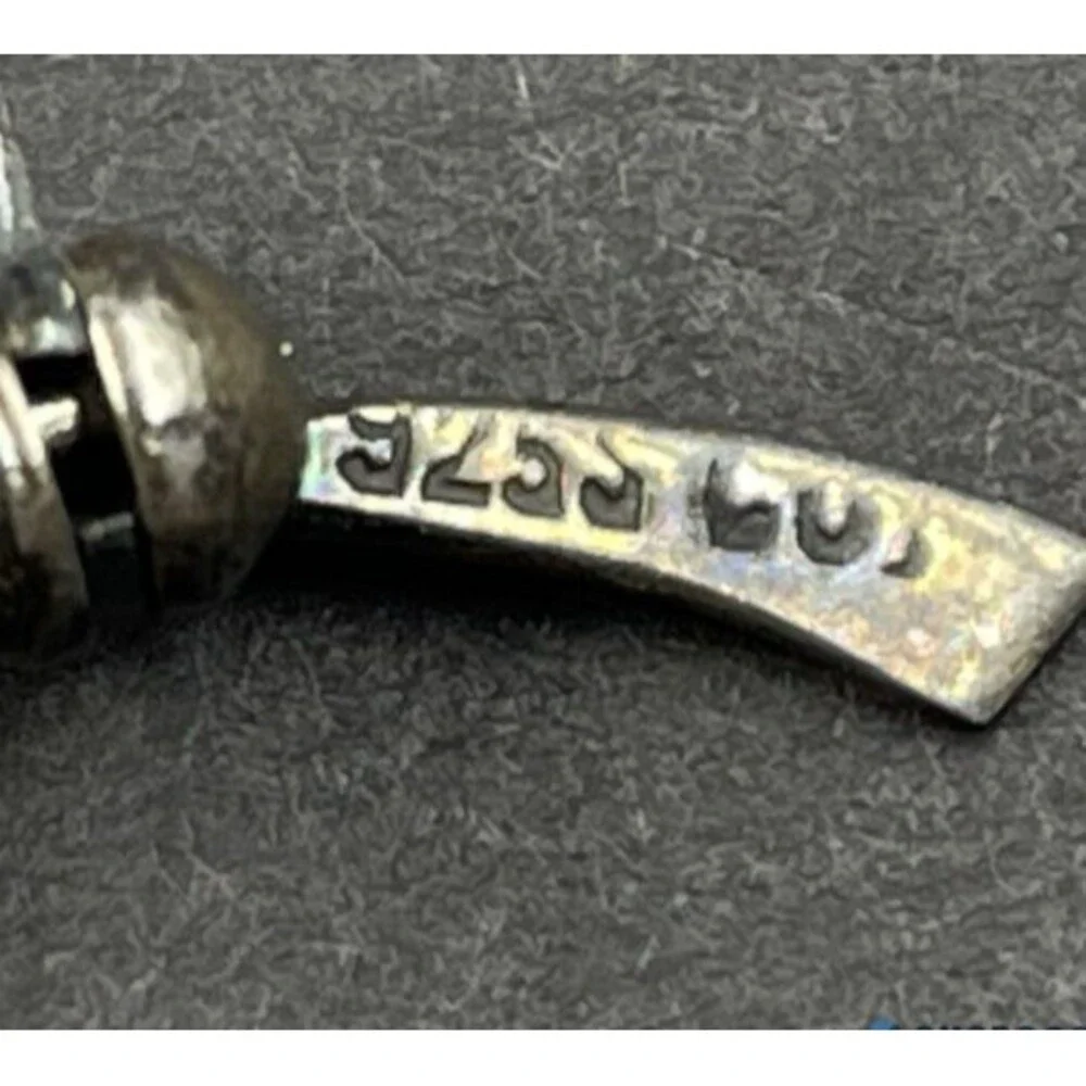 Carl Ove Frydensberg Brooch pin Sterling silver mid century Modern Denmark amber